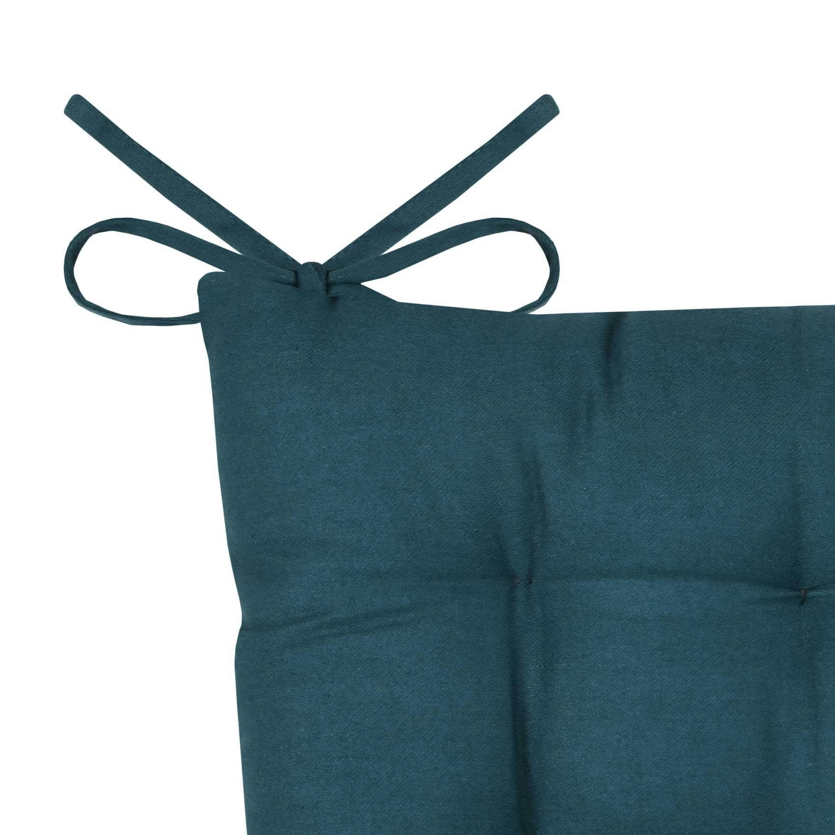 - Galette de chaise unie et classique coton vert emeraude 38x38 cm