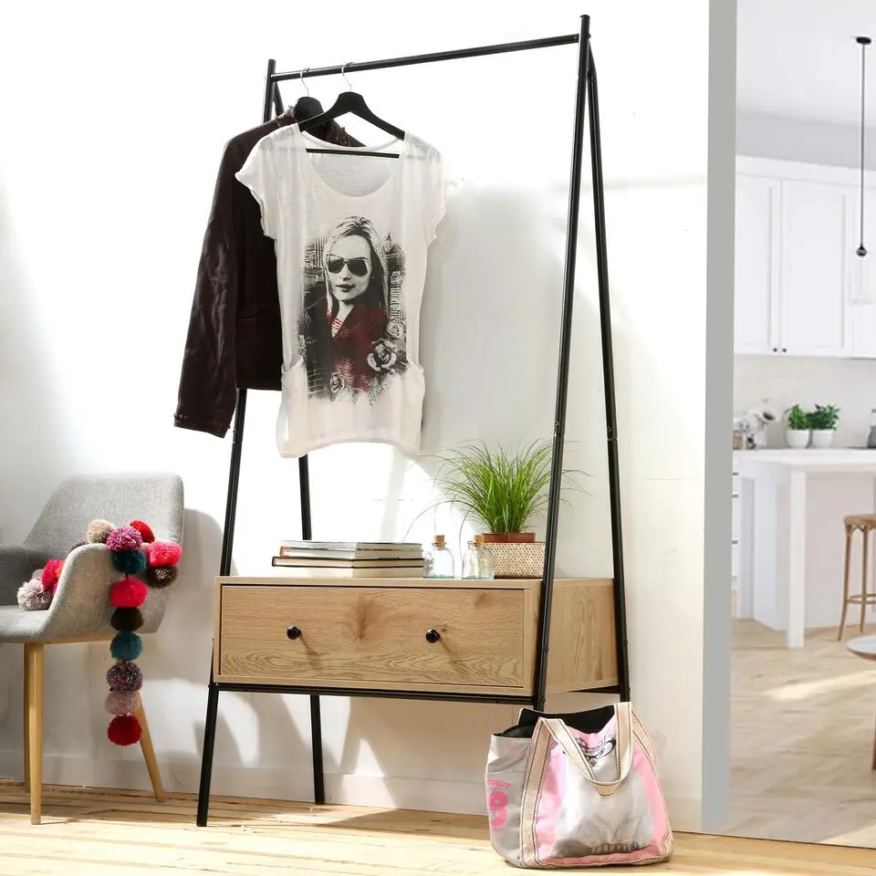 CALICOSY - Kledingkast JILL - Eikenhouten decor - 170x84x39 cm