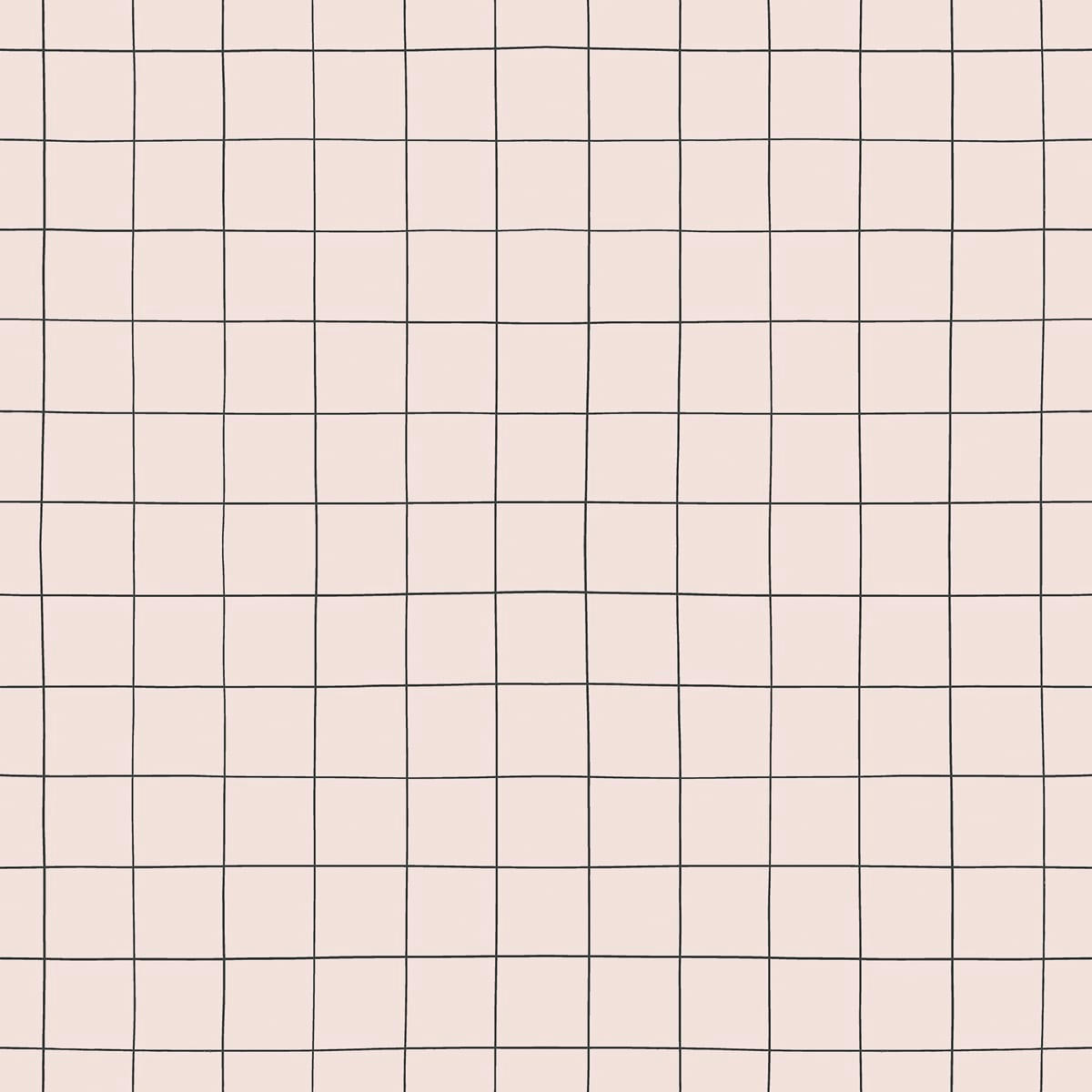 MINIMA - Papier peint quadrillage en Papier Rose 50cm x 10m