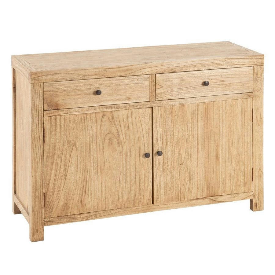- Buffet en bois naturel 120x40x85 cm