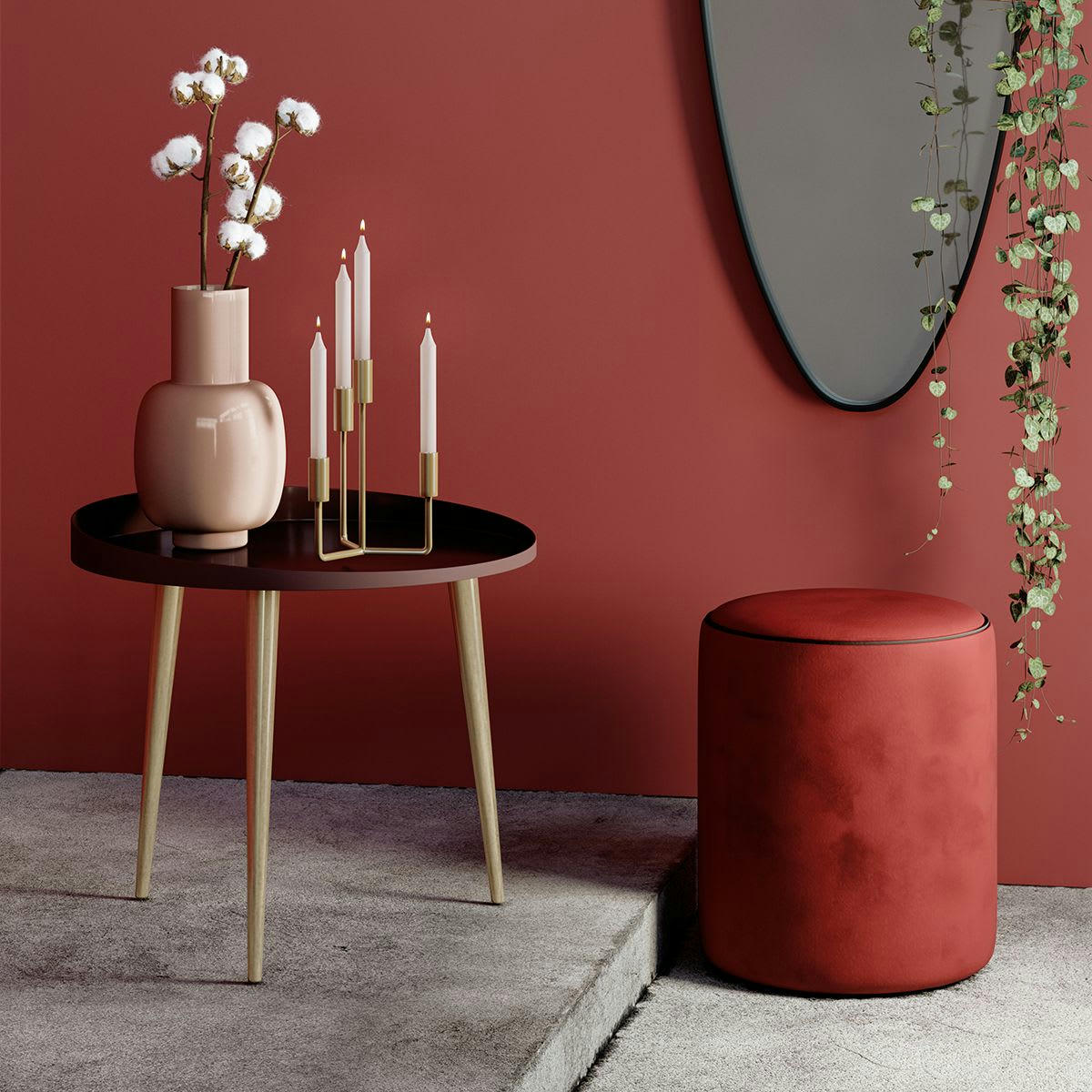 DARWIN - Miroir en métal finition étain 61 x 31 cm