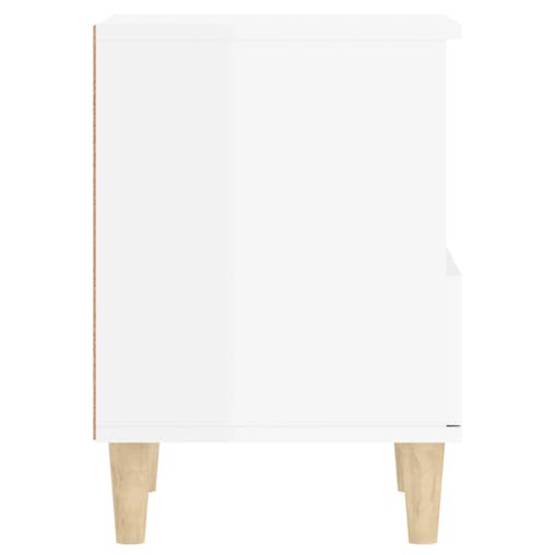 NNEVL Bedside Cabinet High Gloss White 40x35x50 cm