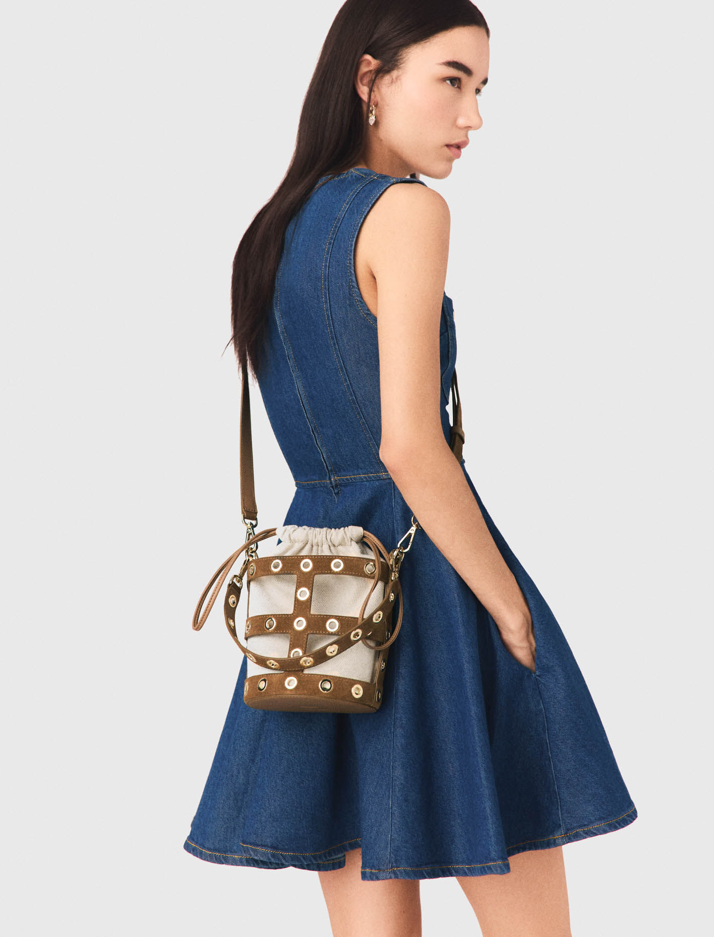 Sac seau Miss m en suède