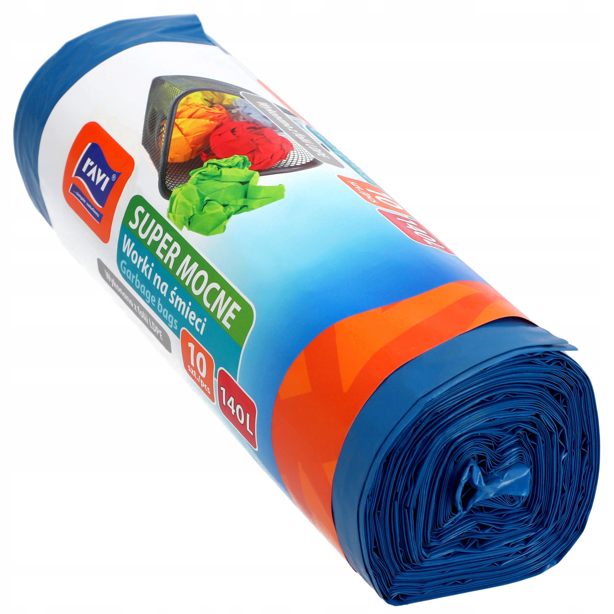 RAVI Worki na śm 140L 90x110cm LDPE S.Mocne 10szt