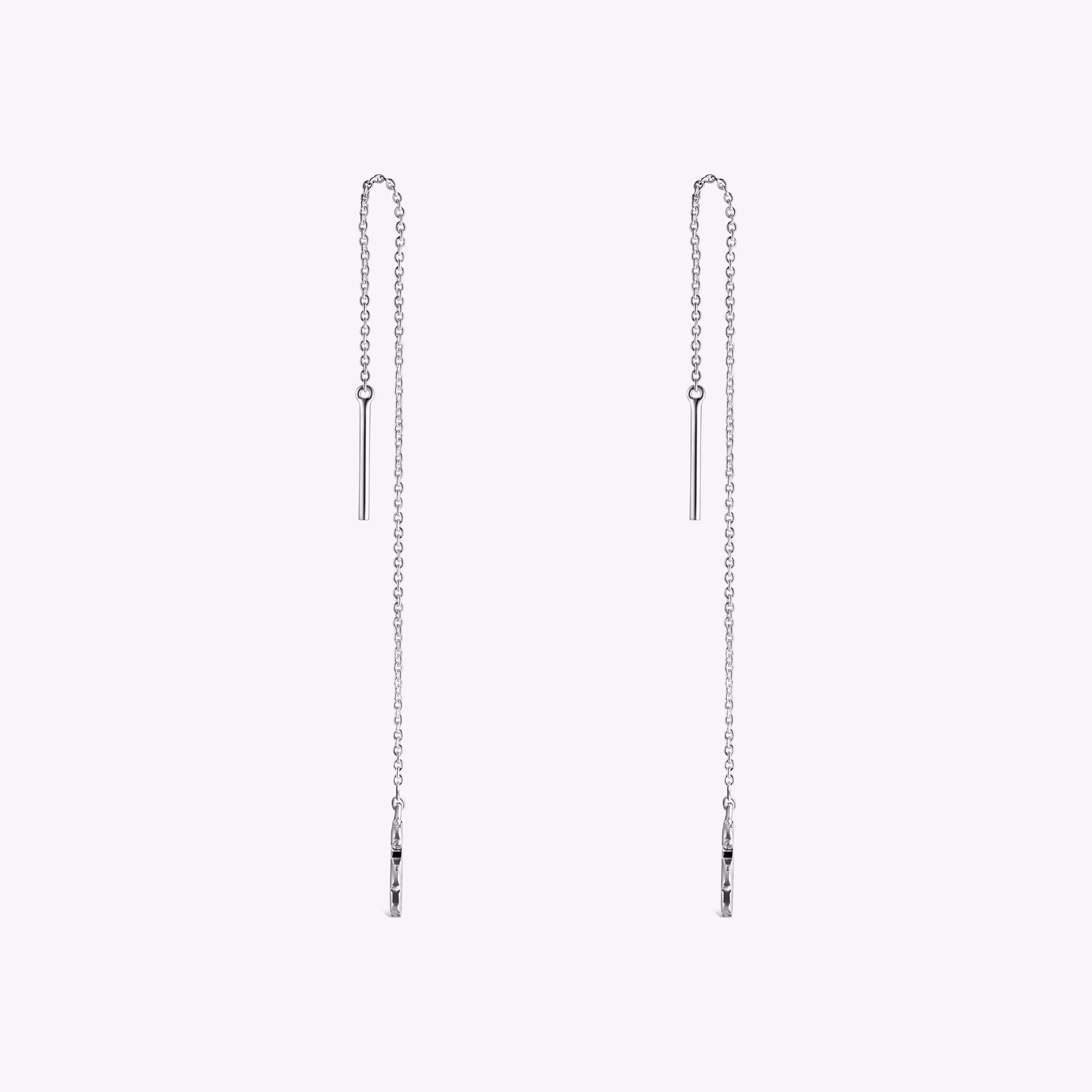Pendientes largos de plata Nocturne