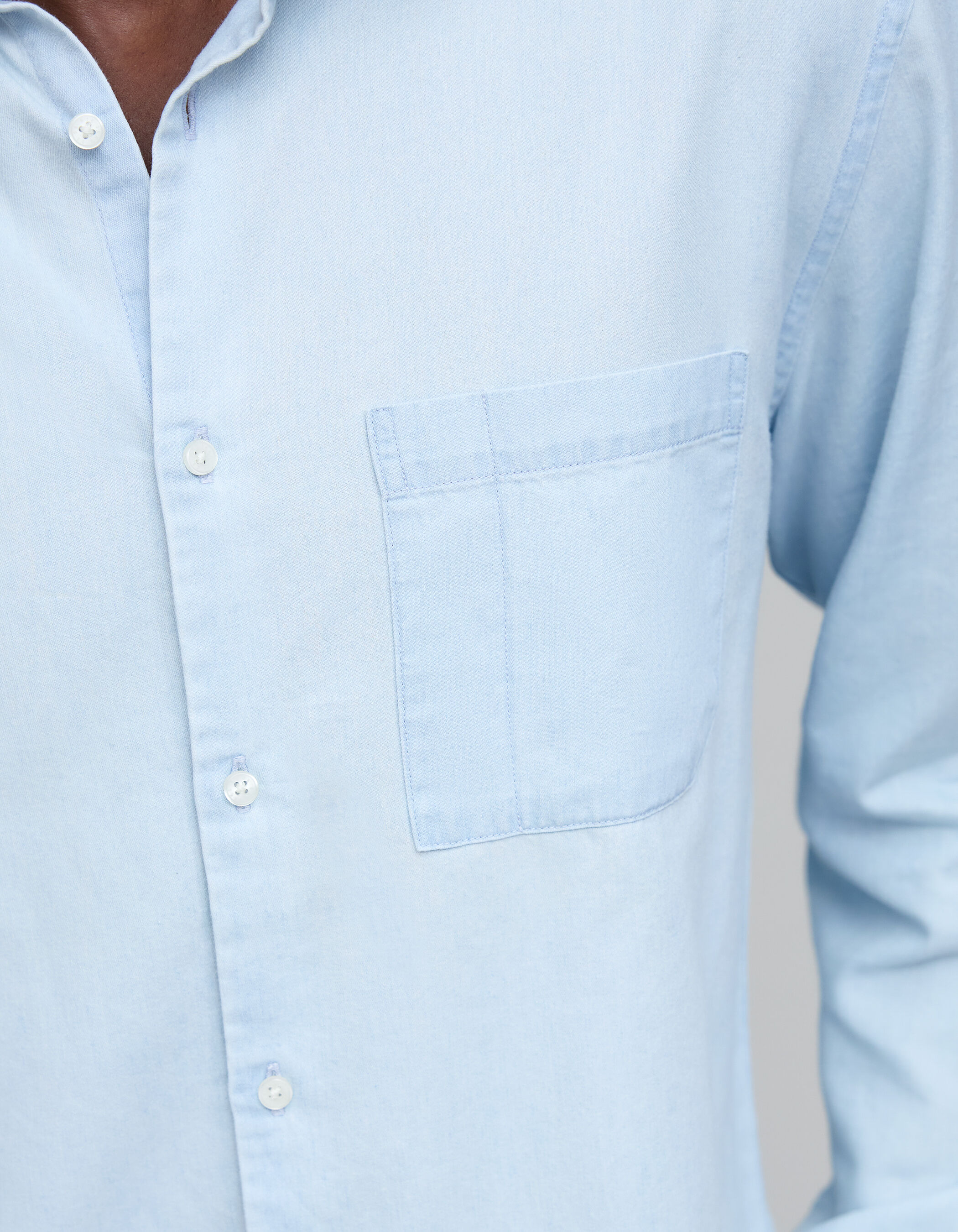 Chemise REGULAR bleue coton et Lyocell® Homme
