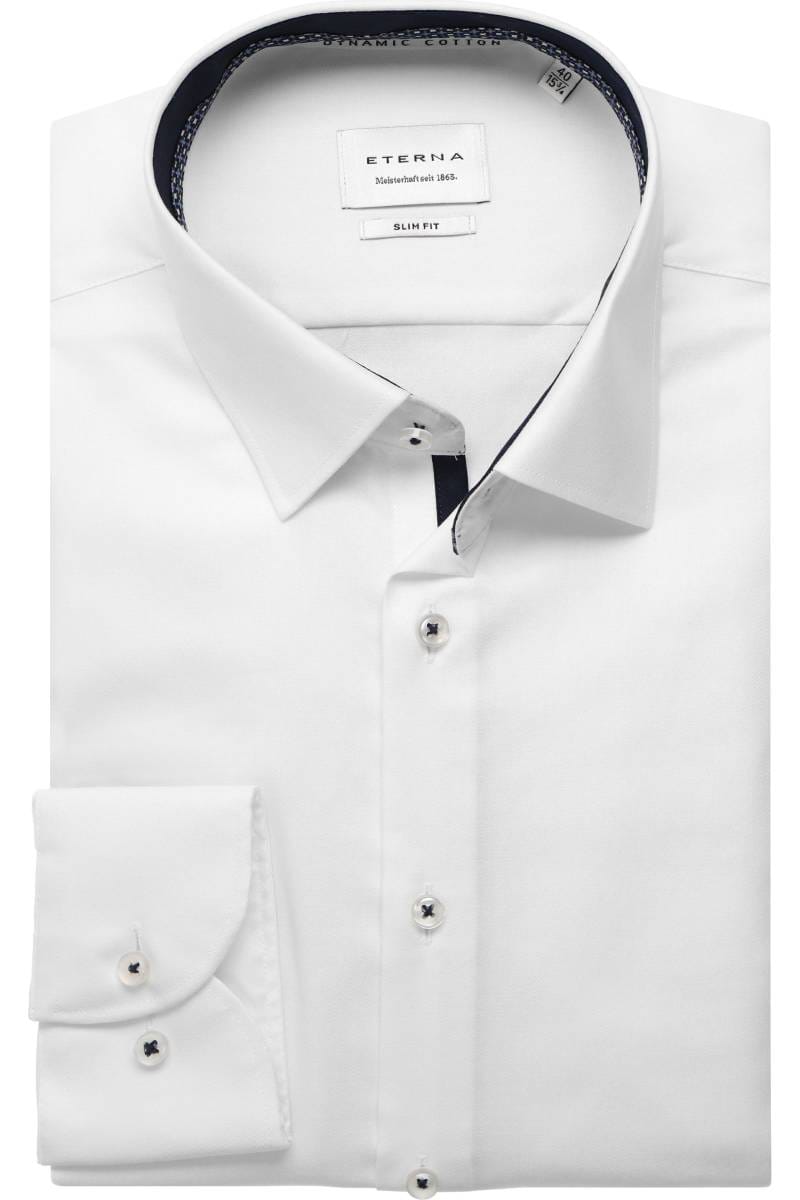 ETERNA Dynamic Cotton Slim Fit Hemd weiss, Einfarbig