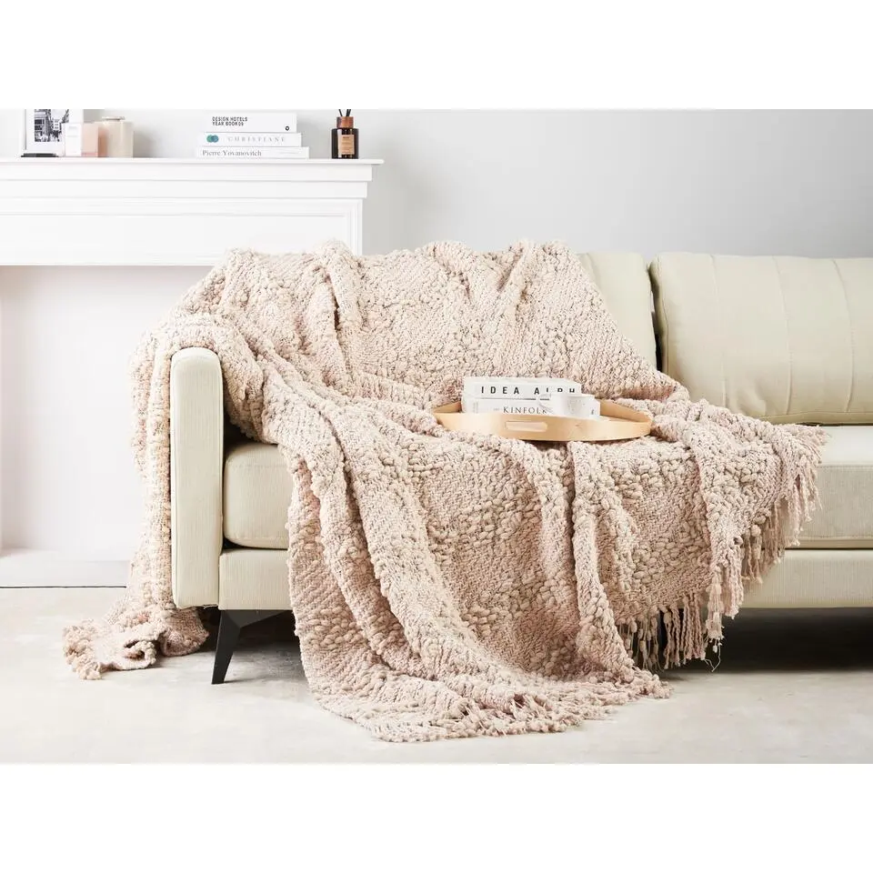 VELLA - Deken - Lichtbeige - 220 x 240 cm - Katoen