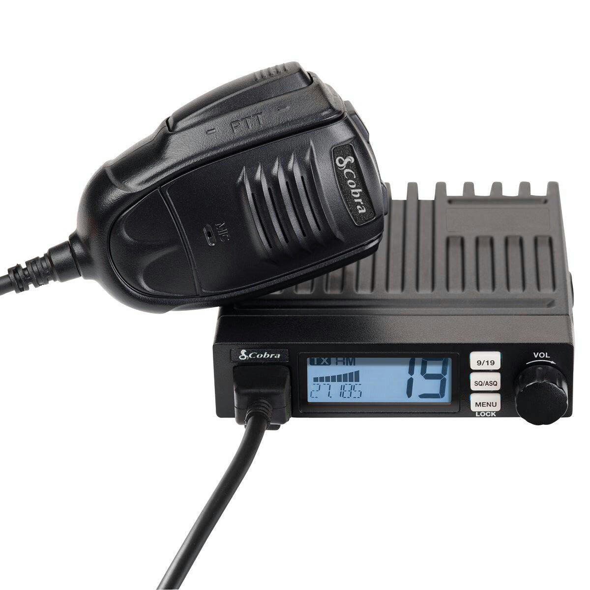 Cobra Mobile CB AM/FM Car Radio with Full Range Microphone, Black