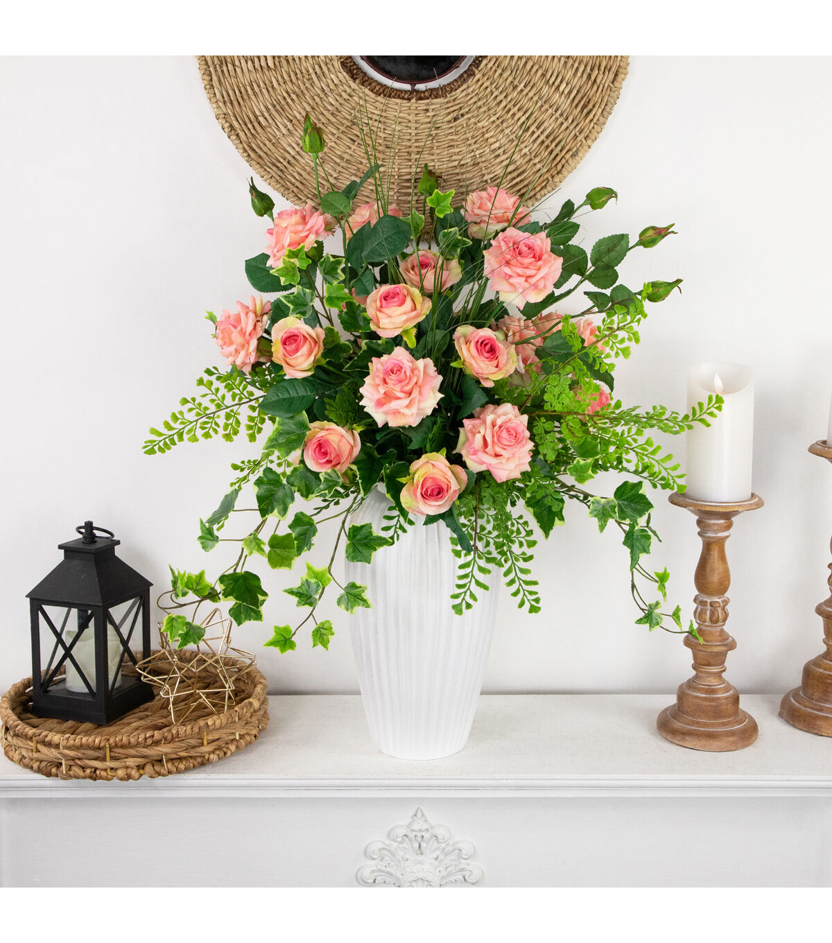 Northlight 35 Light Pink Rose Stems 6ct