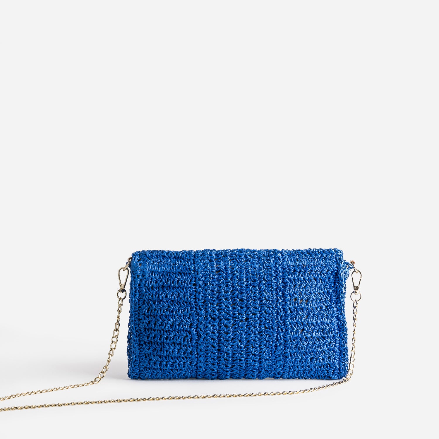 Pochette souple bleue en paille