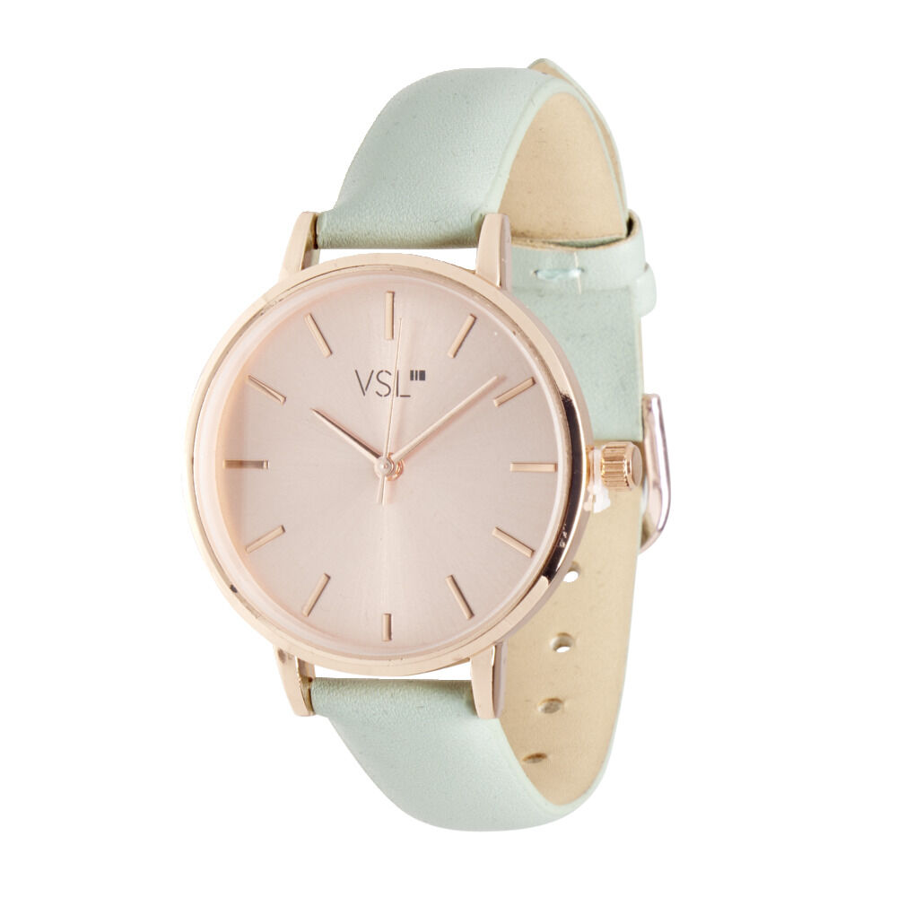 Ensemble montre et bracelet femme rose gold et vert pastel