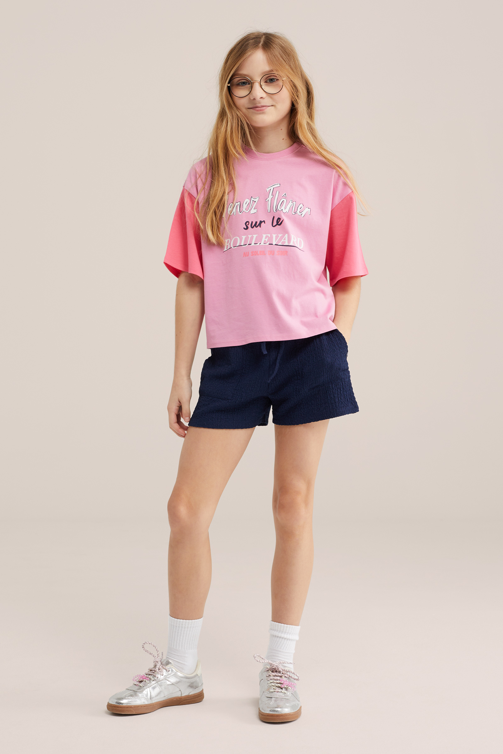 Meisjes short met structuur