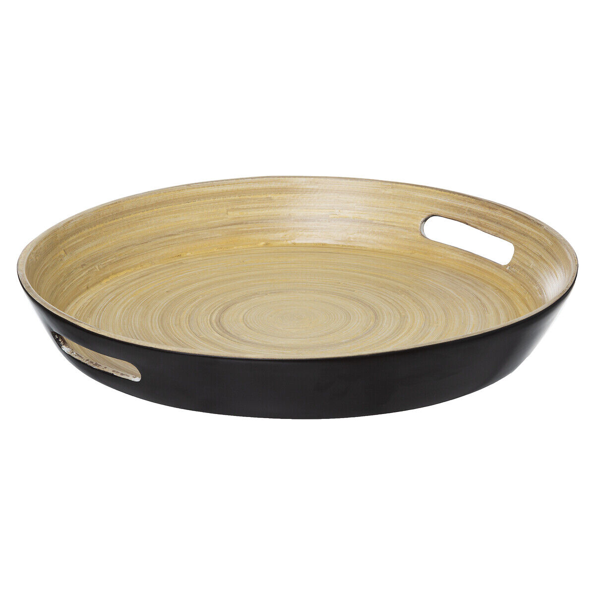 Tabuleiro redondo em bambu preto 42cm