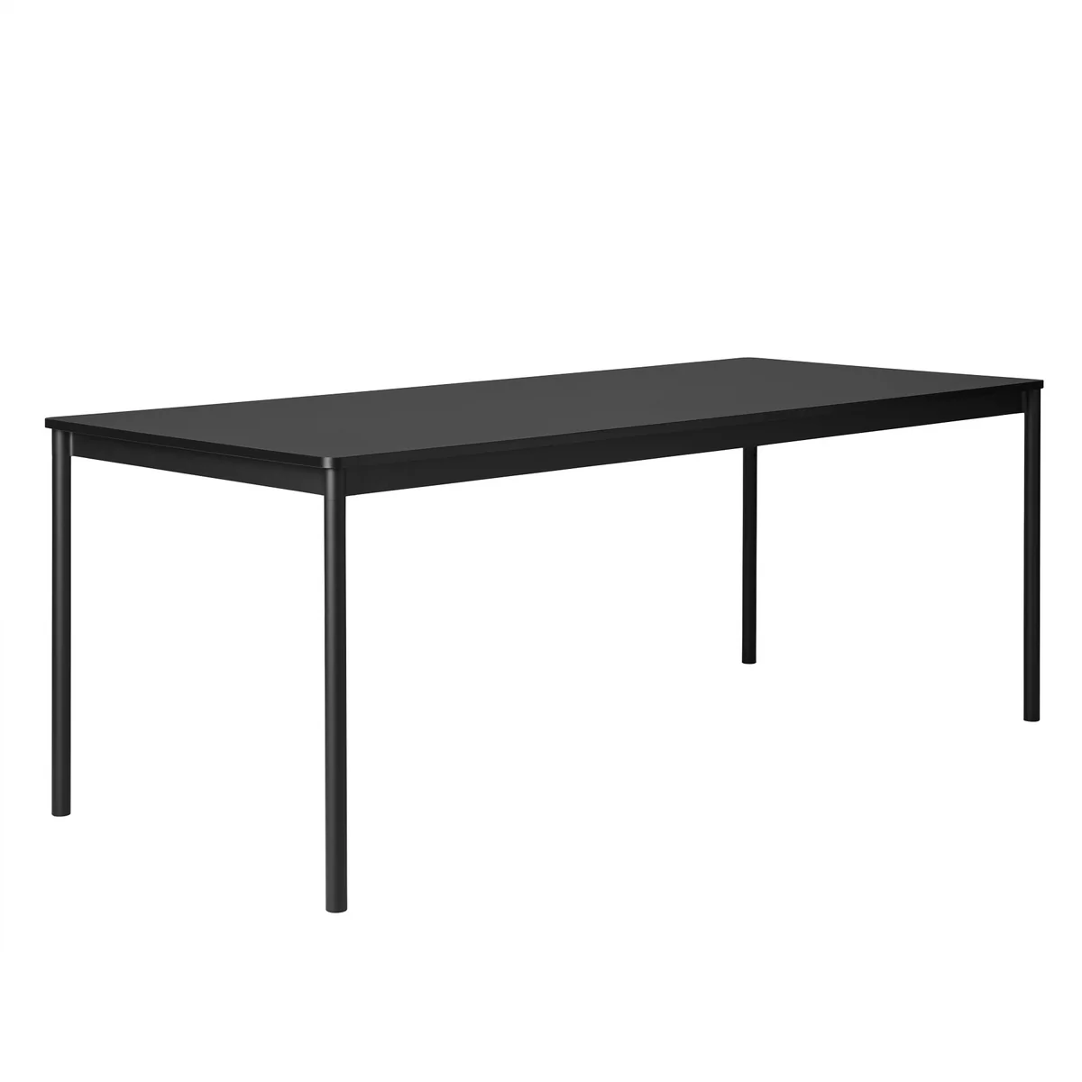 Muuto - Base Table 190 x 85 cm, schwarz / Eichenplatte / Sperrholzkante