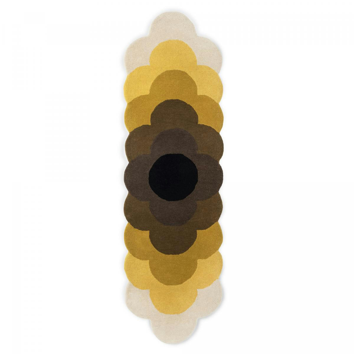 OPTICAL FLOWER - Tapis salon jaune 67x230