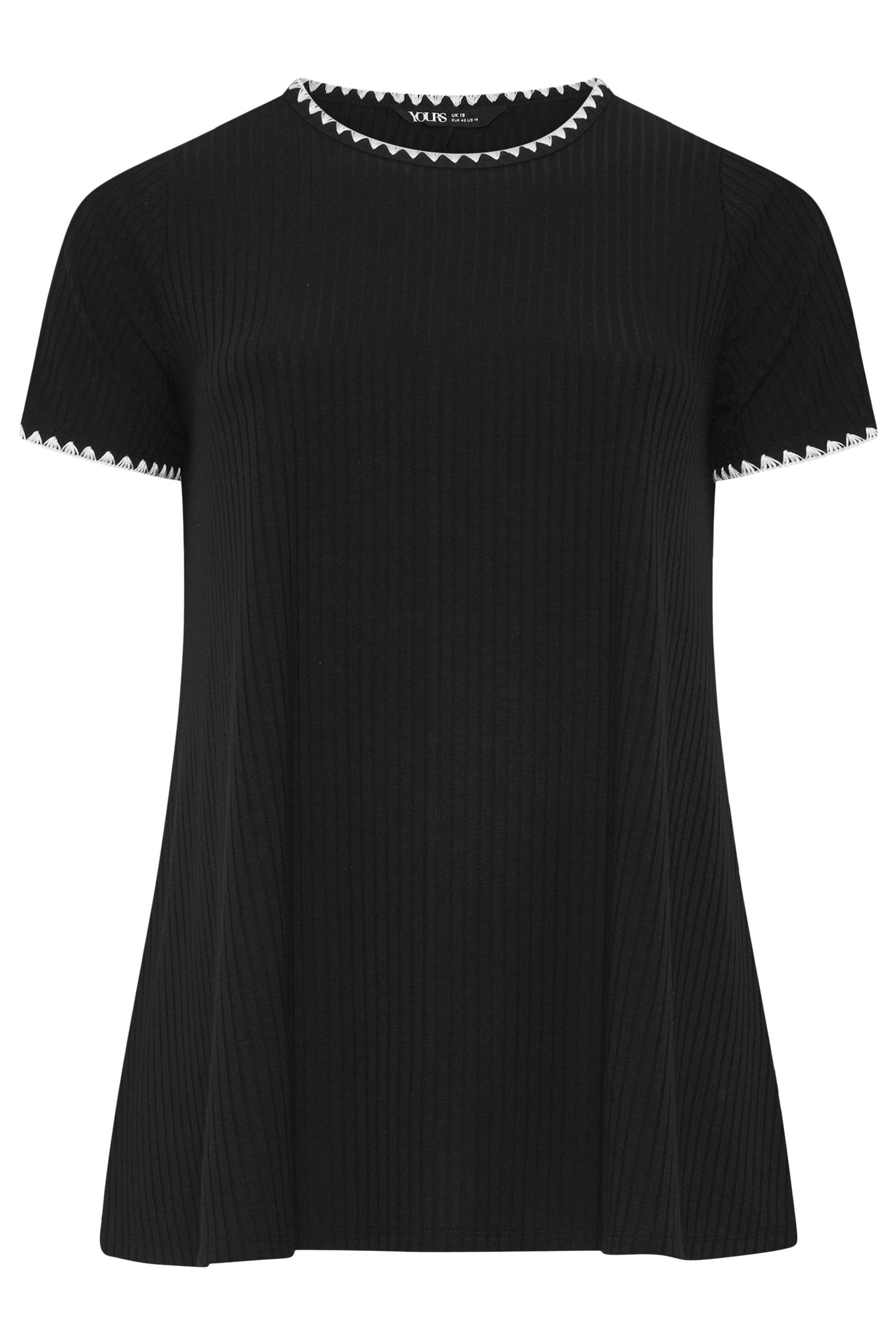 Yours Contrast Stitch Swing T-Shirt
