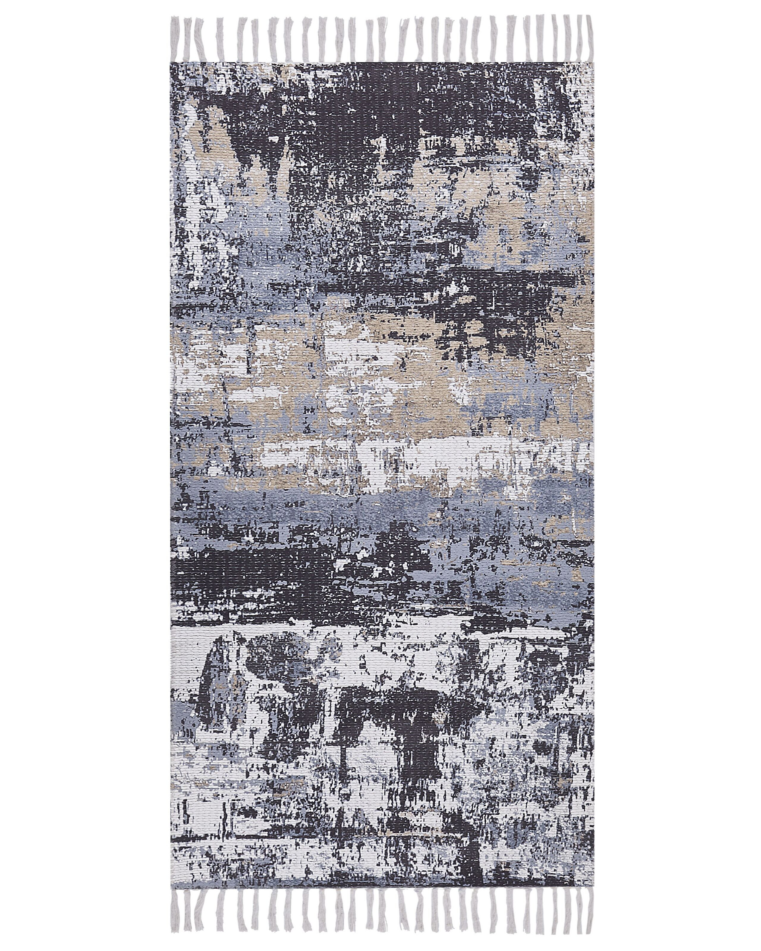Dywan z frędzlami wzór abstrakcyjny 80x150 cm