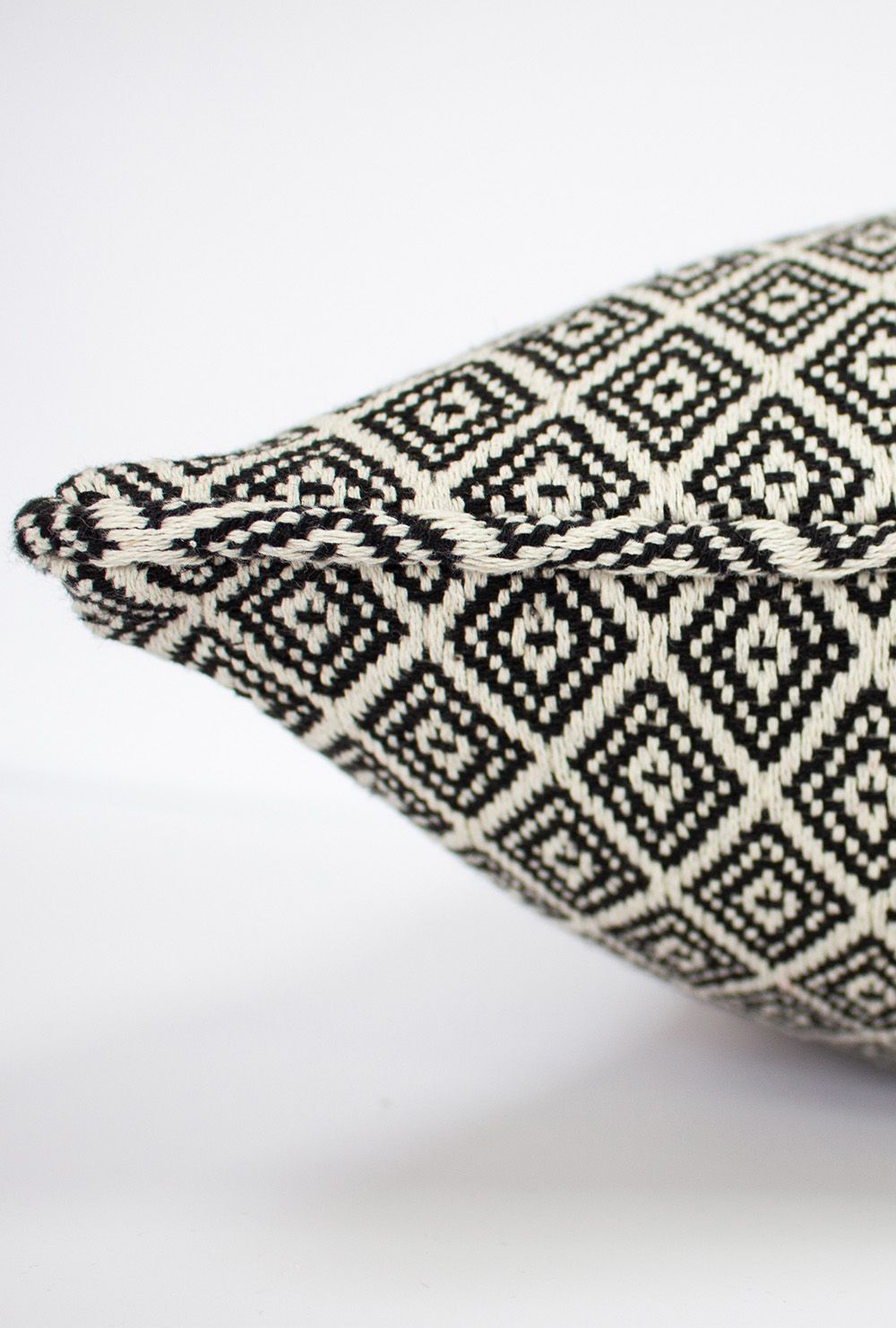 Paoletti Tangier Woven Geometric Fringed Cushion