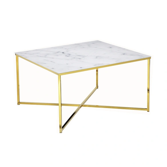 Couchtisch, BxH: 80 x 45 cm, Metall/Glas