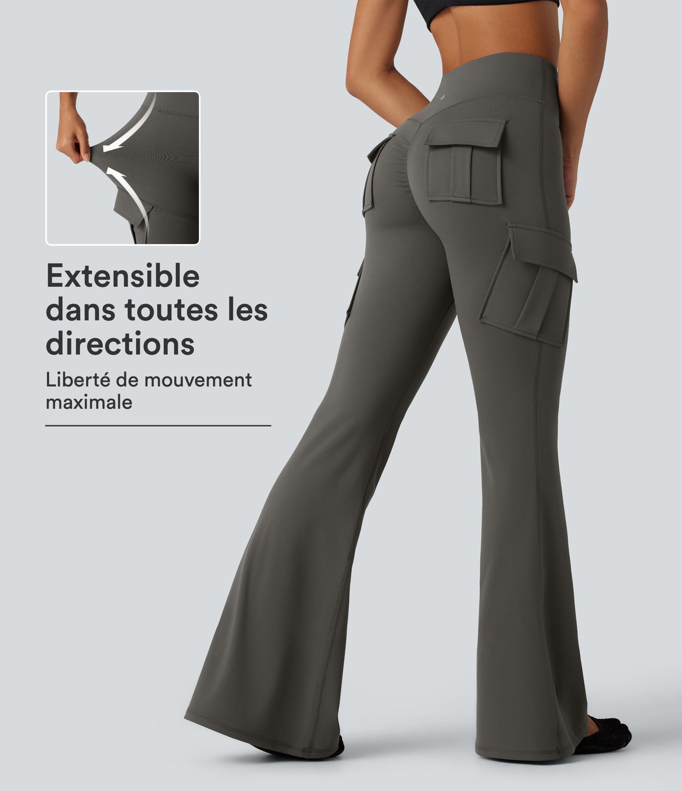 Legging de yoga cargo DayStretch taille haute skinny flare avec poches