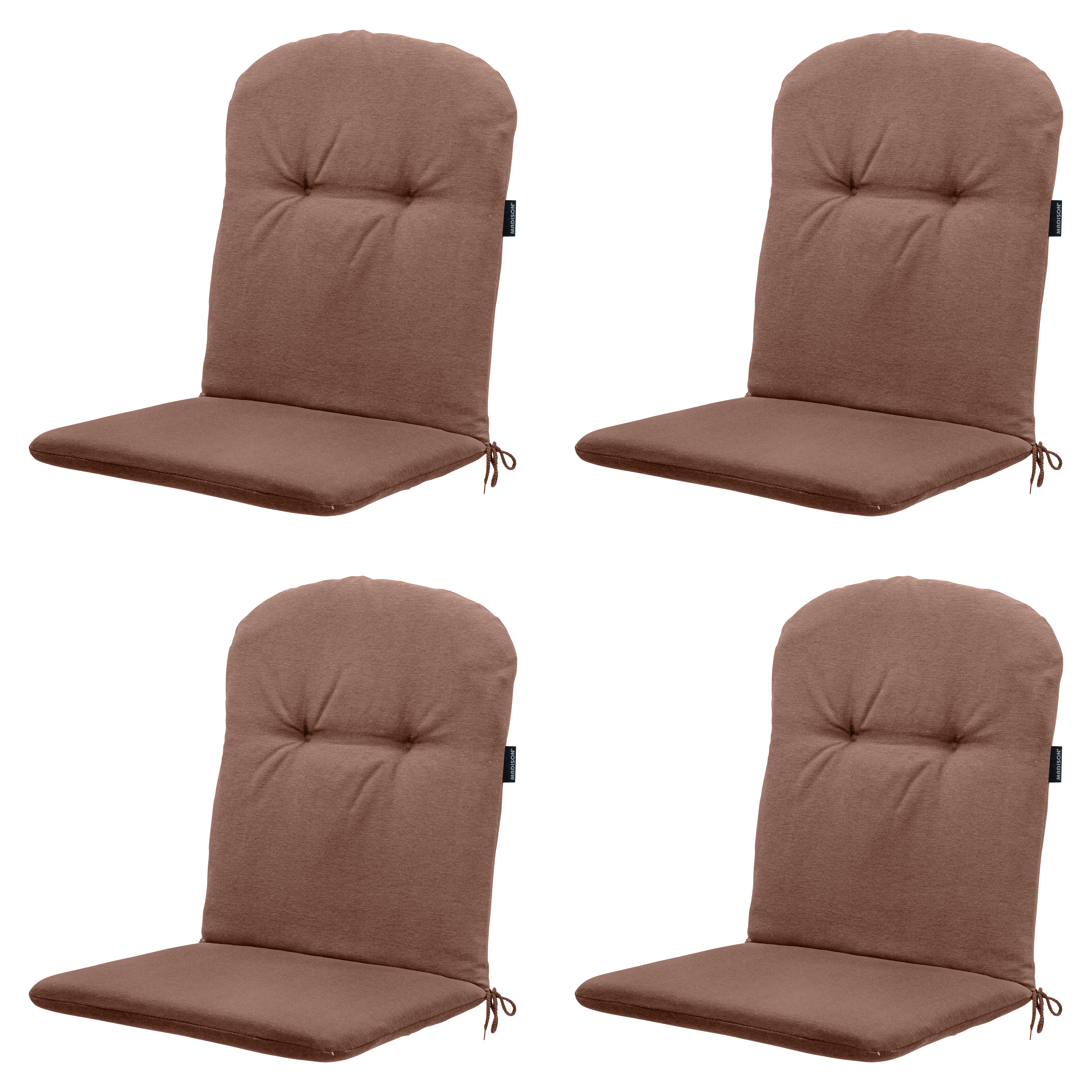 Madison kuipstoelkussen hoge rug Panama - bruin - 96x45x3,5cm - set van 4