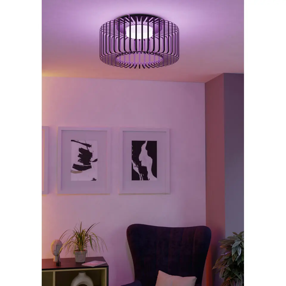 EGLO connect.z Ginestrone-Z Plafondlamp - &Oslash; 45 cm - Zwart/Wit - RGB