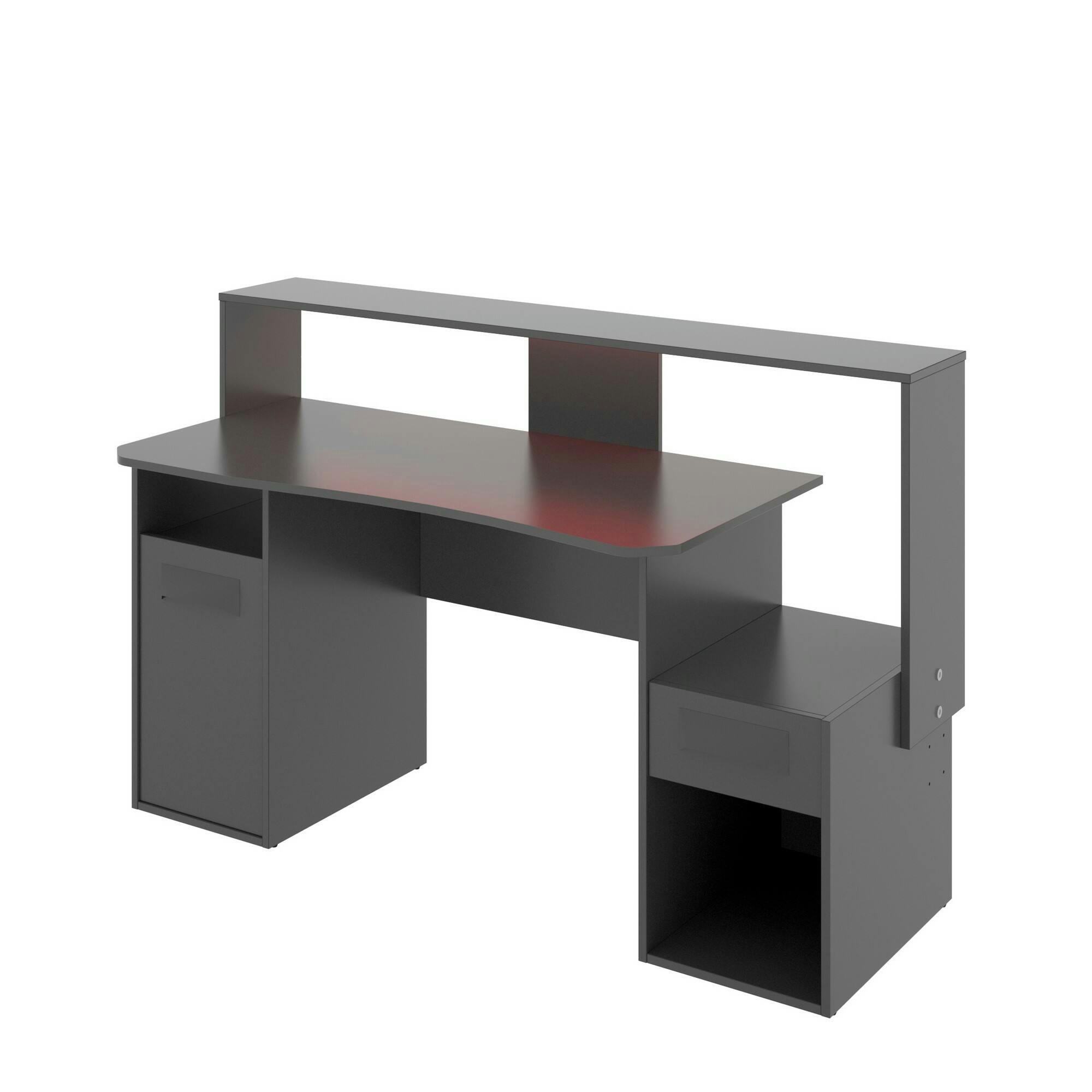 DGORIN - Bureau effet bois anthracite