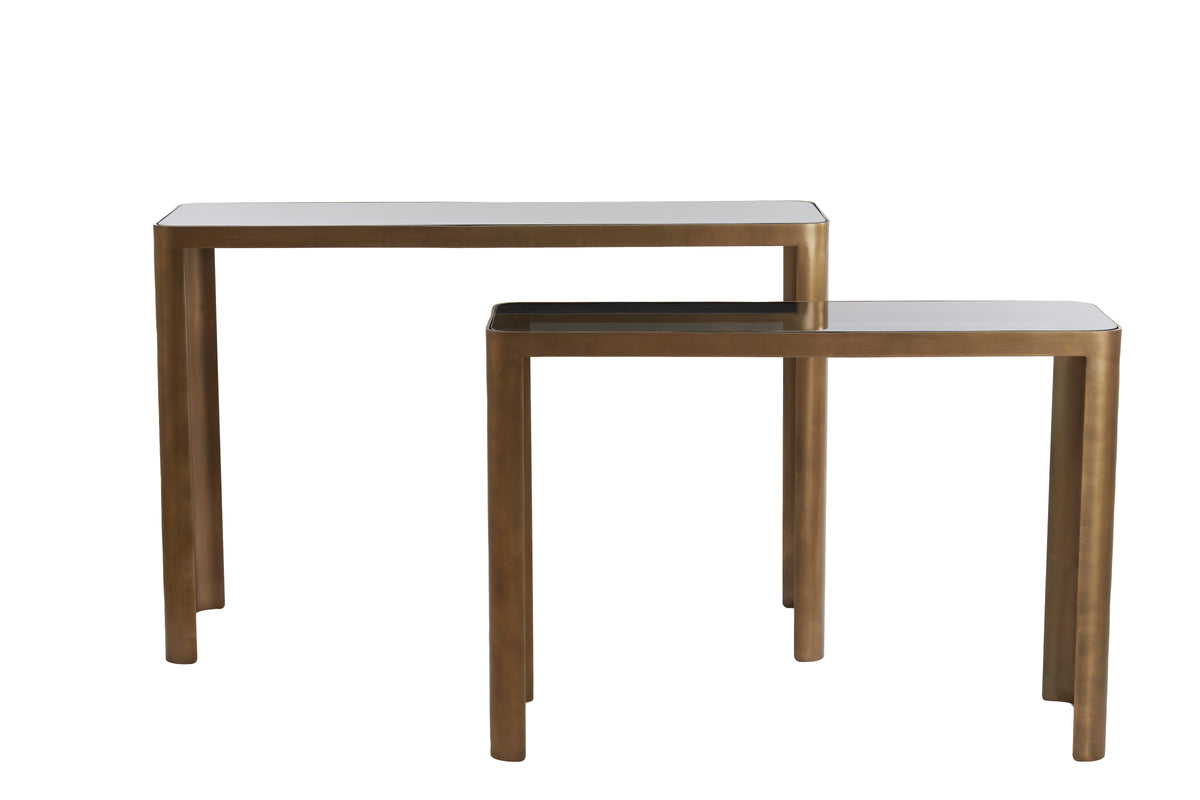 Light & Living side OXE - 120x35x80cm - brons - Set van 2