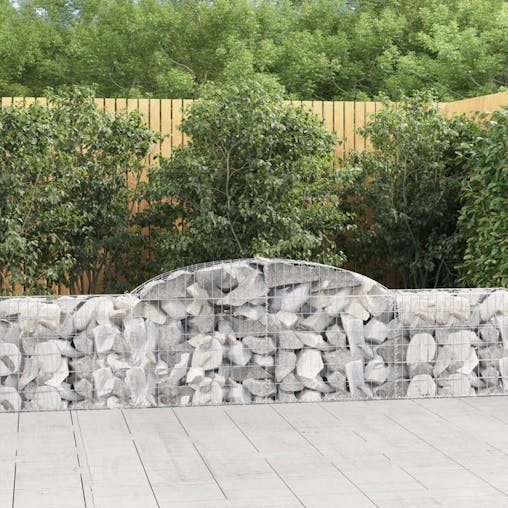 NNEVL Arched Gabion Basket 300x30x60/80 cm Galvanised Iron