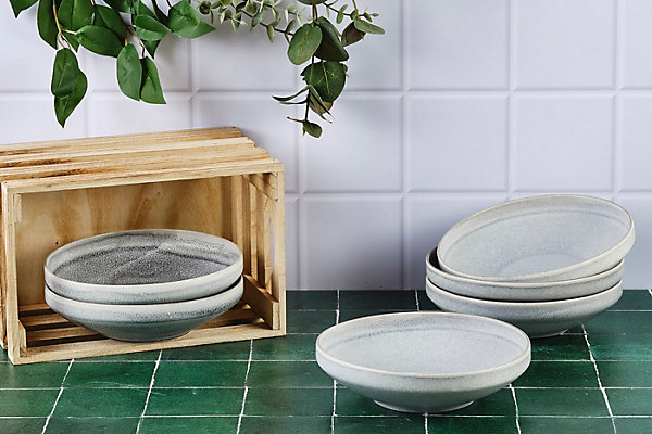 Assiette creuse STONE 20cm - 6 pièces - Gris lune