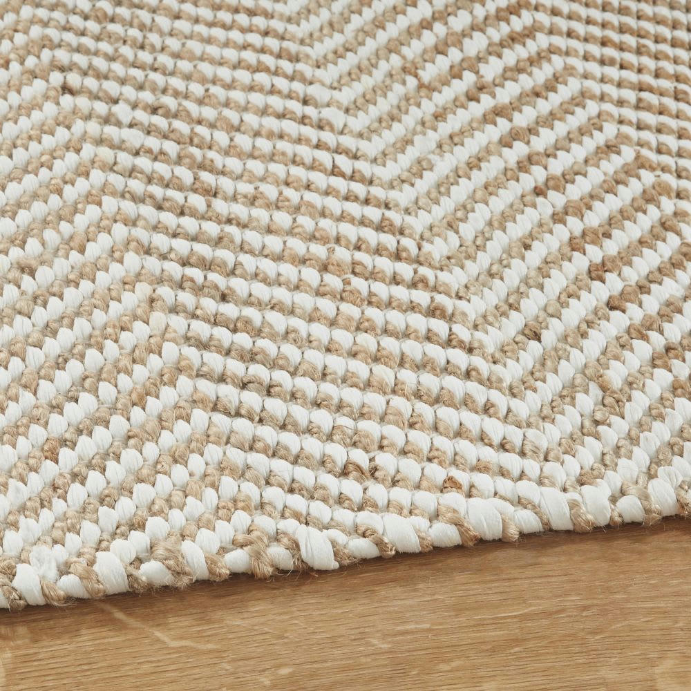 BARCELONE - Tapis de couloir en coton recyclé et jute tissés 80x200