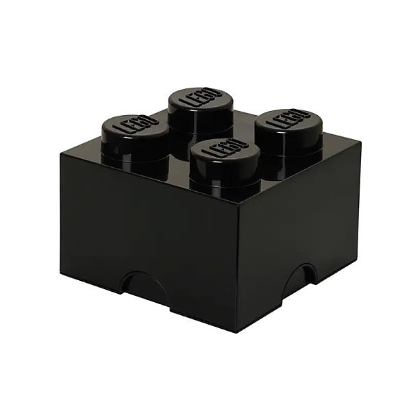 Brique de rangement Lego 4 tenons 5,7 litres - Noir