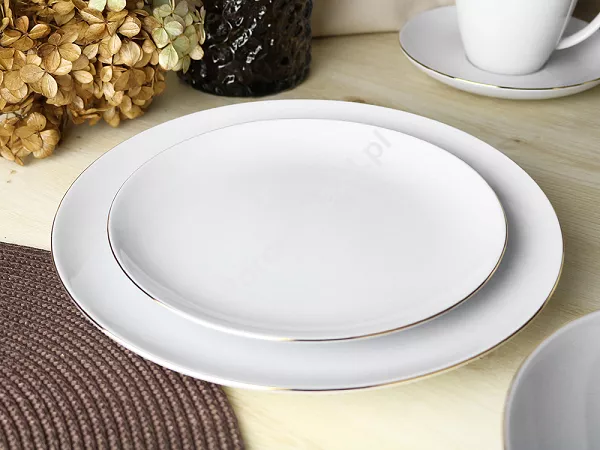 Komplet talerzy na 6 osób (18el) Waza - Modern Złota Linia WA-08