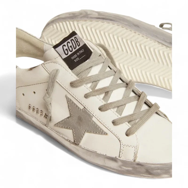 Super-Star sneakers with silver sparkle foxing and metal stud lettering