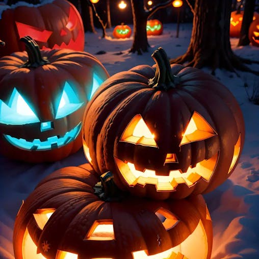 NNETM 4pcs Spooky Pumpkin LED Lights