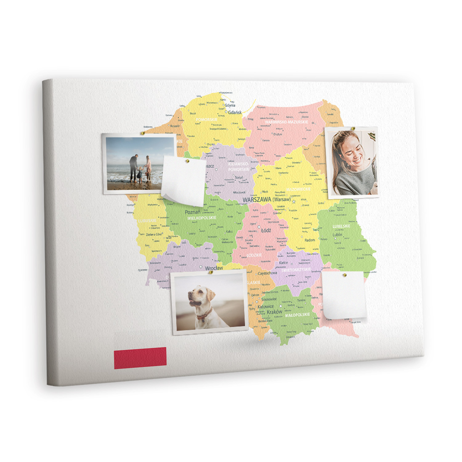 Tablica korkowa 100x70 cm do pokoju dziecka   pinezki Mapa