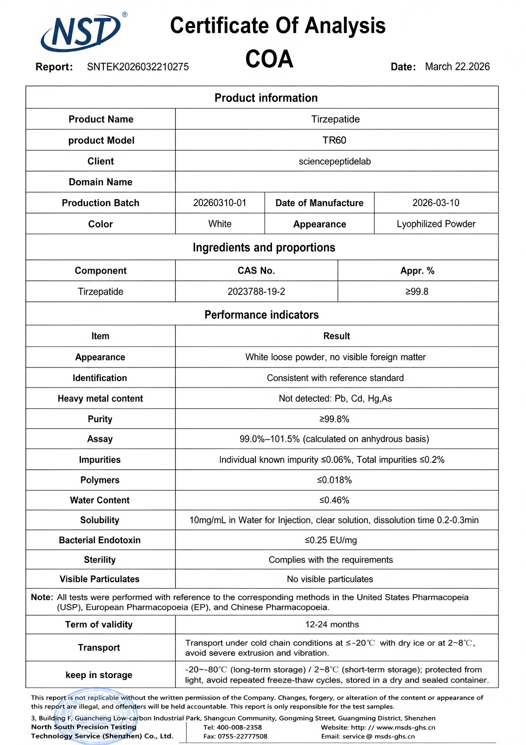 TR60 | Tirzepatide 60mg × 10 Vials