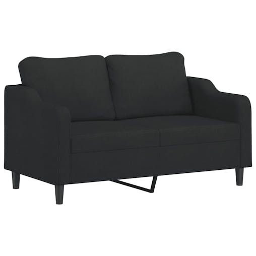 NNEVL 3 Piece Sofa Set with Pillows Black Fabric