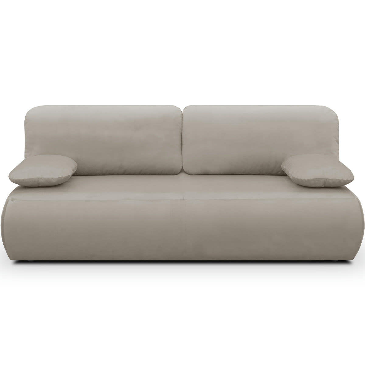 GEMMA - Canapé convertible 3 places avec coffre en velours taupe