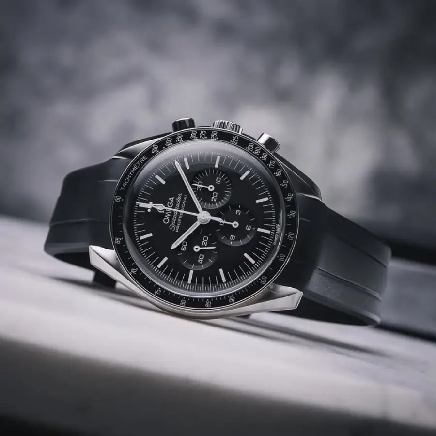 Omega – Speedmaster –  Rubber Strap – Black
