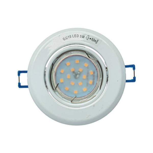 Oprawa wpuszczana okrągła biała 9,2cm LED 1xGU10x5W IP20 Eko-Light