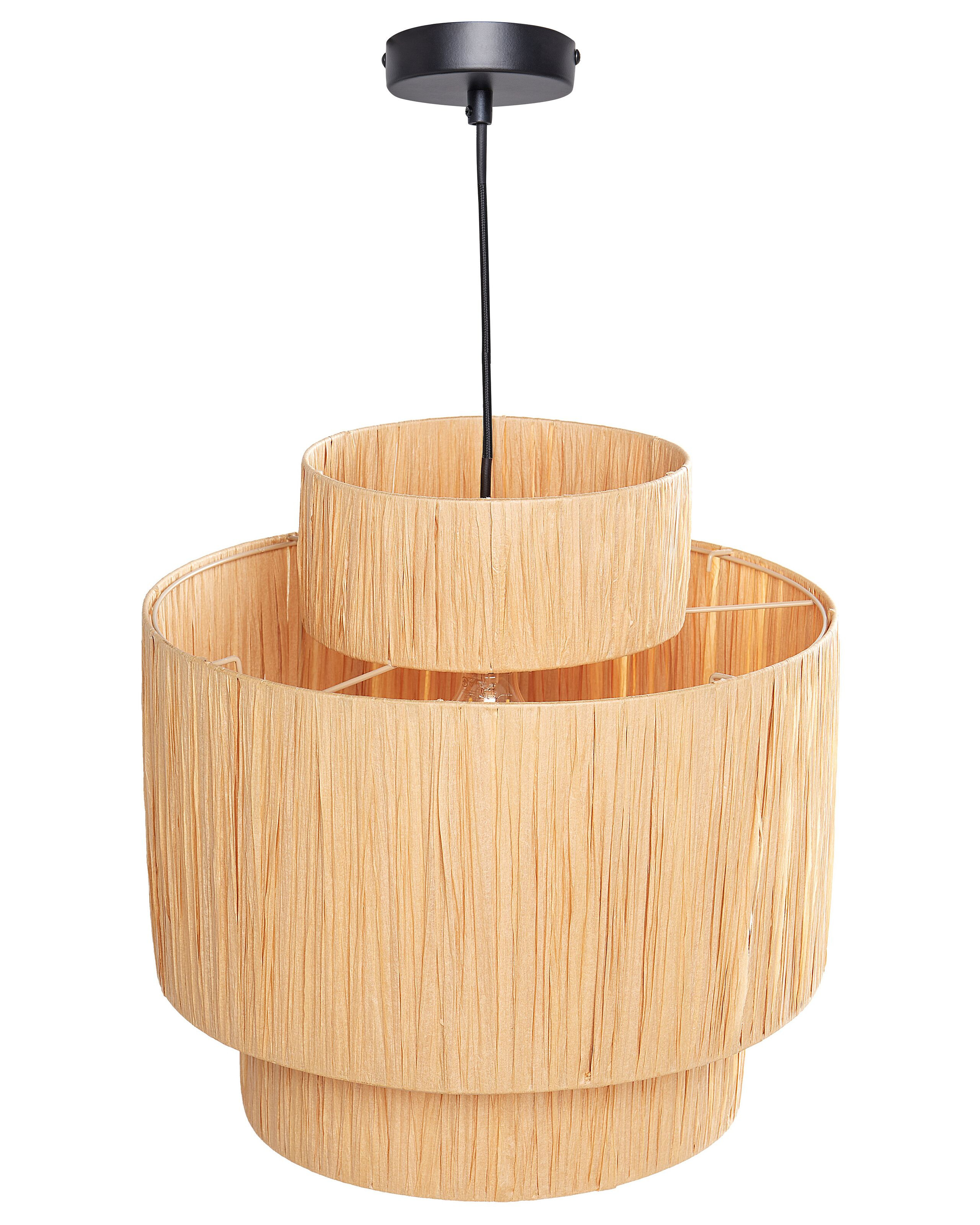 Lampa wisząca duża rafia naturalna Boho