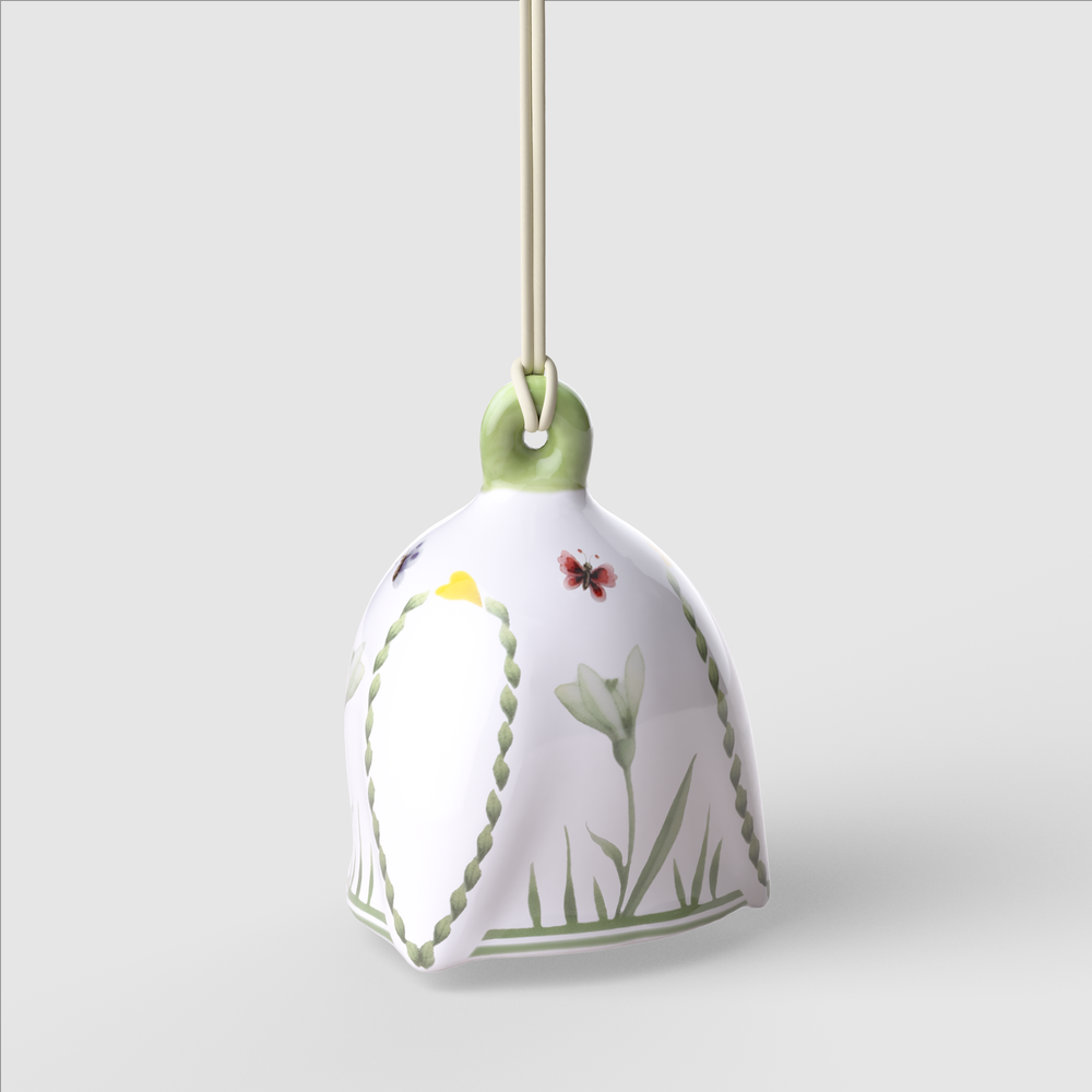 New Flower Bells Easter ornaments - White, 1.8'' x 1.8'' x 2.6'', Premium Porcelain