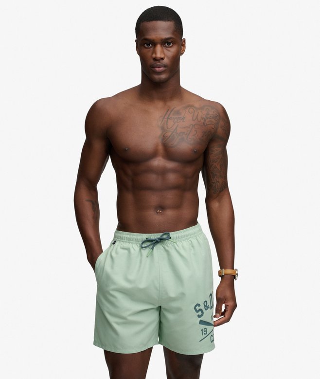 Printed Logo 16-Inch Swim Shorts