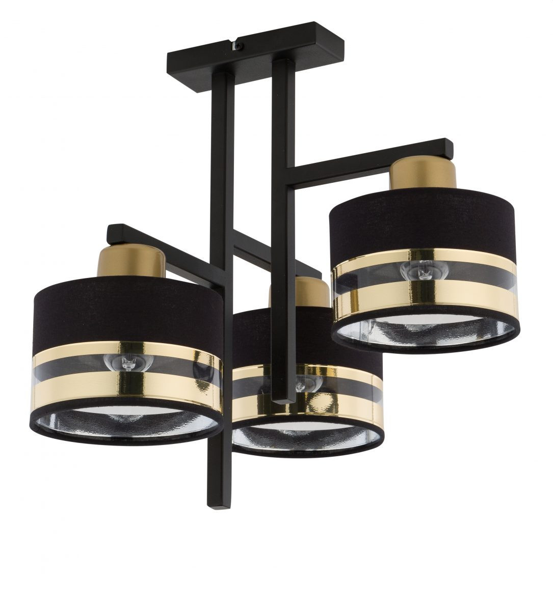 Lampa wisząca czarno-złota Pro 3xE27x15W wym: 41x42x35 cm Sigma Lighting