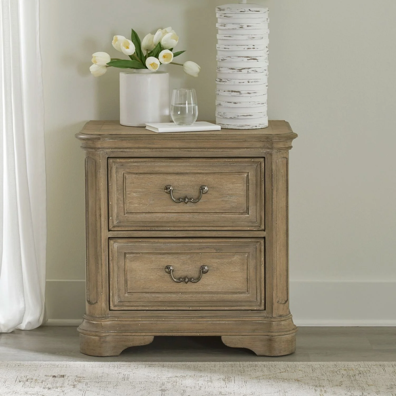 Magnolia Manor 2-Drawer Oak Night Stand for Bedroom - 2 Finish Options