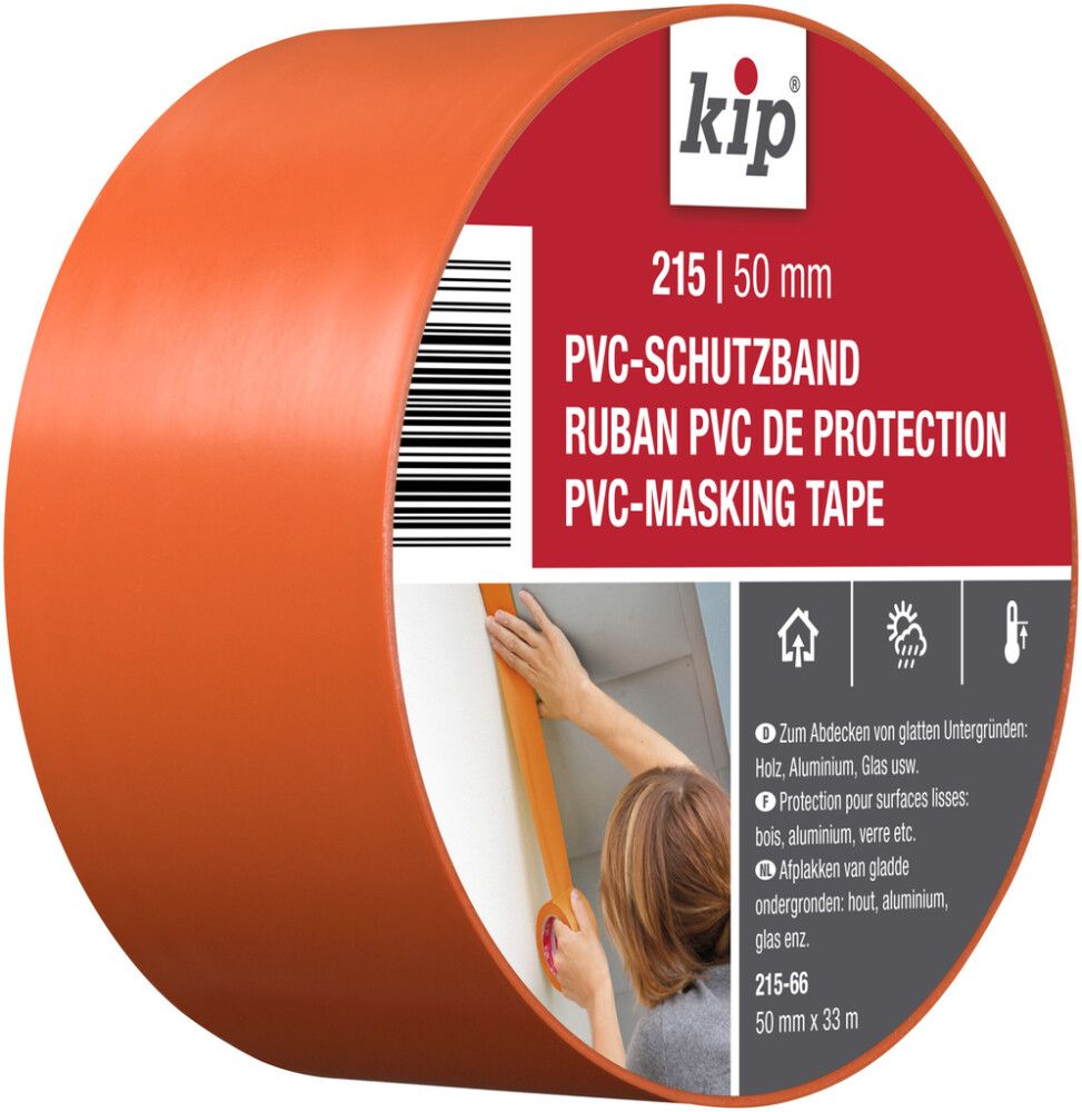 MASKERINGSTEIP KIP WASHI-TEC PVC 50MMX33M ORANSJE