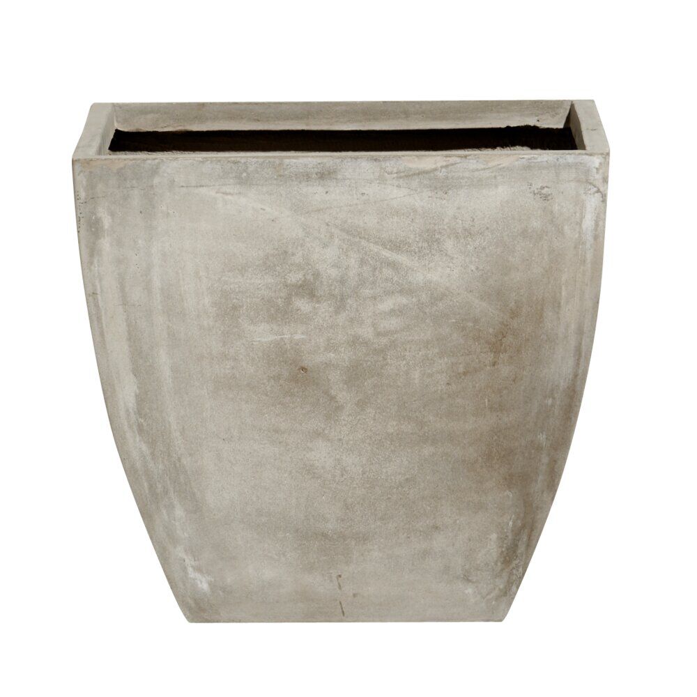 Cache pot fibre d'argile carré effet vieilli gris 39x39xH39cm