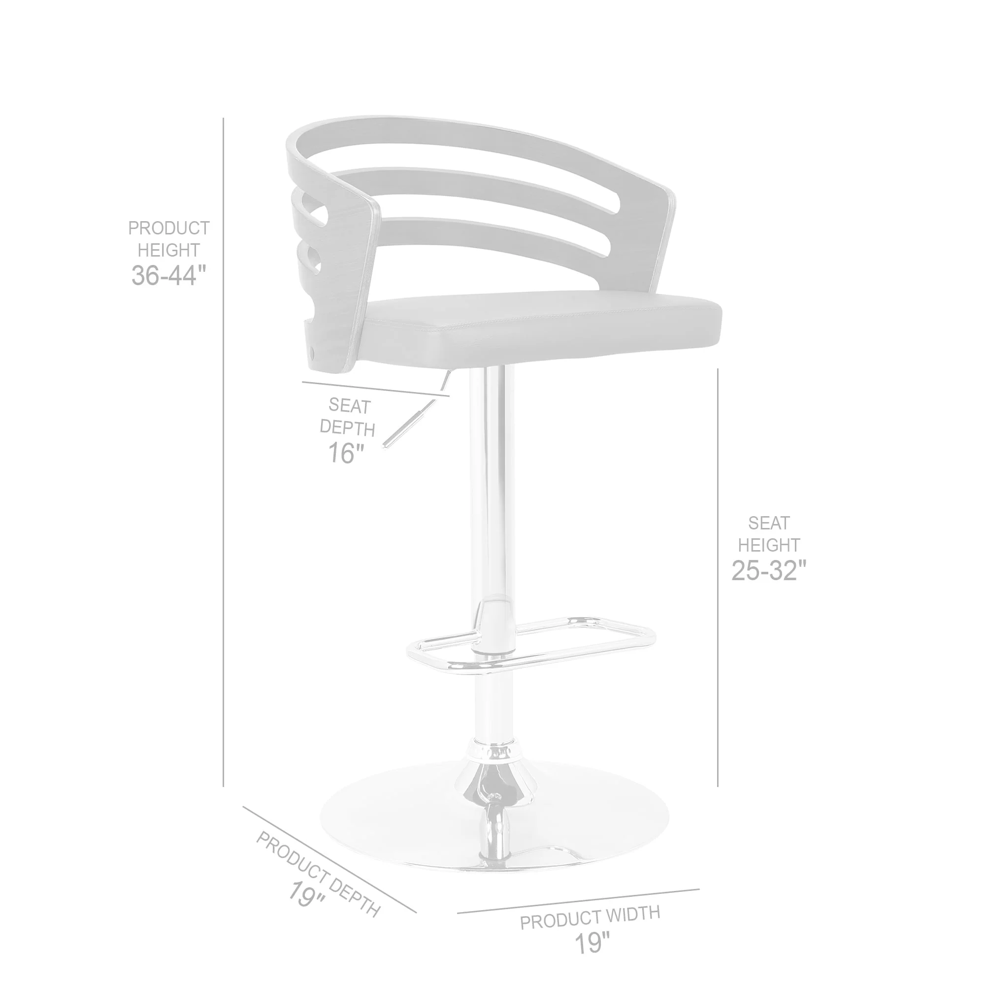 Adele Walnut Wood and Black Upholstered Swivel Bar or Counter Height Adjustable Bar Stool